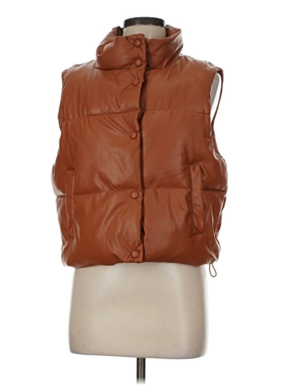 NWT Vegan Leather Love Tree Puffer Vest Size M
